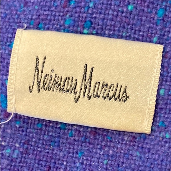 VNTG Bigio Collection Purple & Blue Tweed Knee-Length Pencil Dress Set for Work - Picture 4 of 10